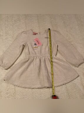 Girls Juicy Couture 3T White Gold Velour Stripe Flare Bottom Dress NWT Girls